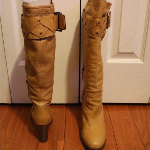 Coach embossed tall leather boots - Picture 6 of 8